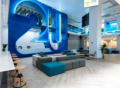 多样化合作的办公装建设计空间若何打造——在线教育网站2U